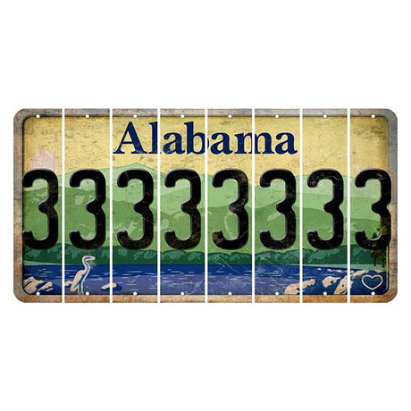 Alabama Lake and Forest Cut License Plate Strips (Set of 8) 3