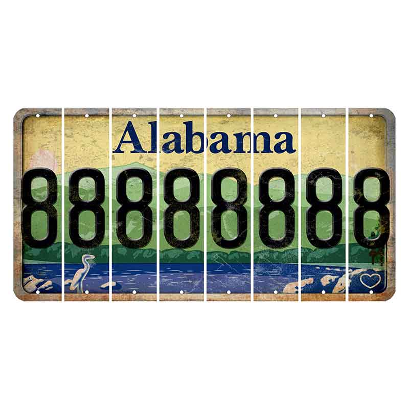 Alabama Lake and Forest Cut License Plate Strips (Set of 8) 8