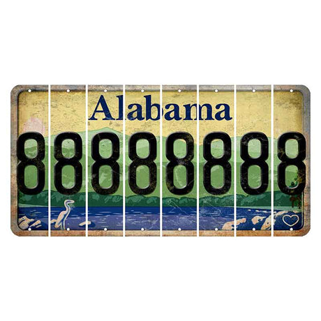 Alabama Lake and Forest Cut License Plate Strips (Set of 8) 8