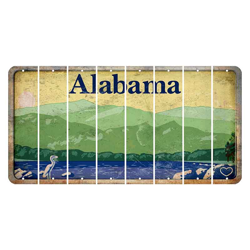 Alabama Lake and Forest Cut License Plate Strips (Set of 8) Blank