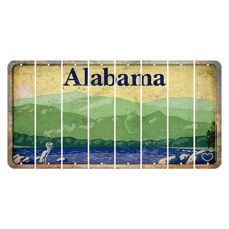 Alabama Lake and Forest Cut License Plate Strips (Set of 8) Blank