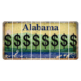Alabama Lake and Forest Cut License Plate Strips (Set of 8) Dollar Sign