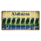 Alabama Lake and Forest Cut License Plate Strips (Set of 8) Hashtag