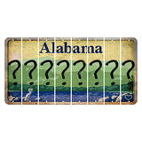 Alabama Lake and Forest Cut License Plate Strips (Set of 8) Question Mark