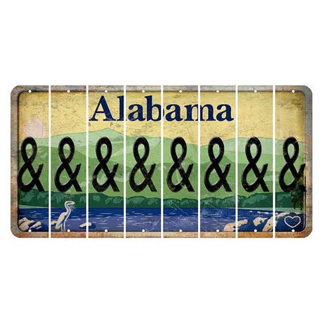 Alabama Lake and Forest Cut License Plate Strips (Set of 8) And Sign