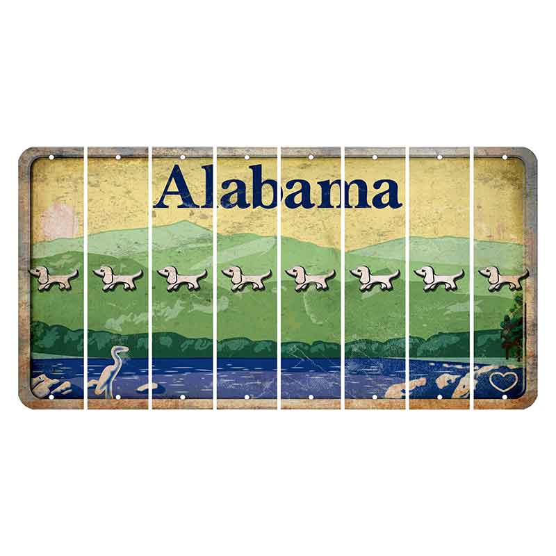 Alabama Lake and Forest Cut License Plate Strips (Set of 8) Dog