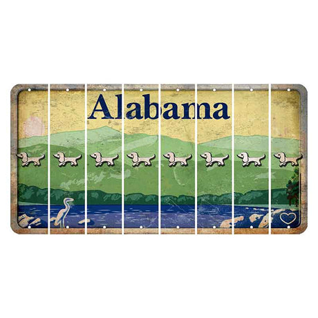 Alabama Lake and Forest Cut License Plate Strips (Set of 8) Dog
