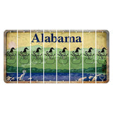 Alabama Lake and Forest Cut License Plate Strips (Set of 8) Snowman