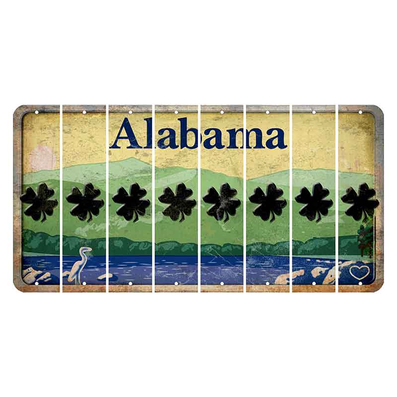 Alabama Lake and Forest Cut License Plate Strips (Set of 8) Shamrock