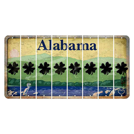 Alabama Lake and Forest Cut License Plate Strips (Set of 8) Shamrock