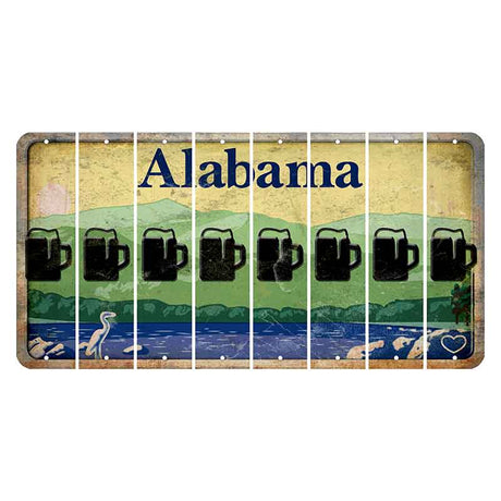 Alabama Lake and Forest Cut License Plate Strips (Set of 8) Beer Mug