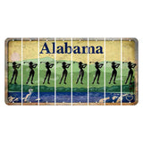 Alabama Lake and Forest Cut License Plate Strips (Set of 8) Female Golfer