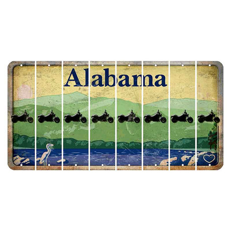 Alabama Lake and Forest Cut License Plate Strips (Set of 8) Motorcycle