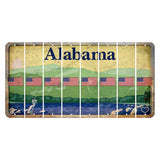 Alabama Lake and Forest Cut License Plate Strips (Set of 8) American Flag