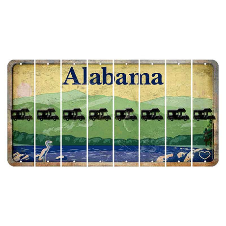Alabama Lake and Forest Cut License Plate Strips (Set of 8) Camper