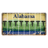 Alabama Lake and Forest Cut License Plate Strips (Set of 8) Caduceus