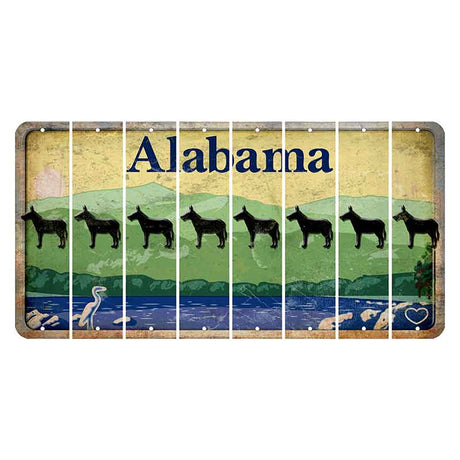 Alabama Lake and Forest Cut License Plate Strips (Set of 8) Donkey