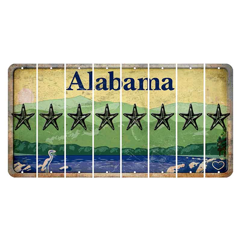 Alabama Lake and Forest Cut License Plate Strips (Set of 8) Star Fish