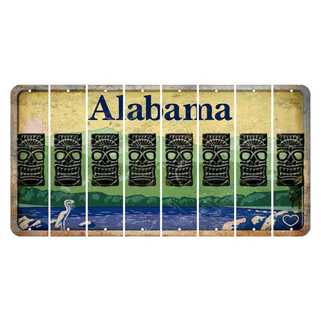 Alabama Lake and Forest Cut License Plate Strips (Set of 8) Tiki