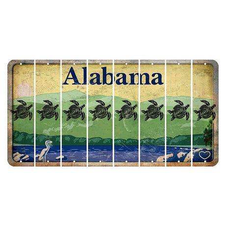 Alabama Lake and Forest Cut License Plate Strips (Set of 8) Sea Turtle