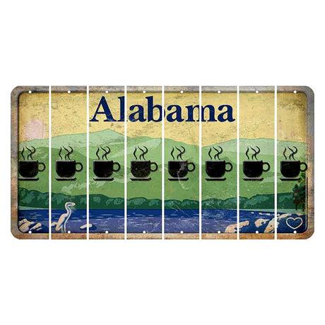 Alabama Lake and Forest Cut License Plate Strips (Set of 8) Coffee Mug