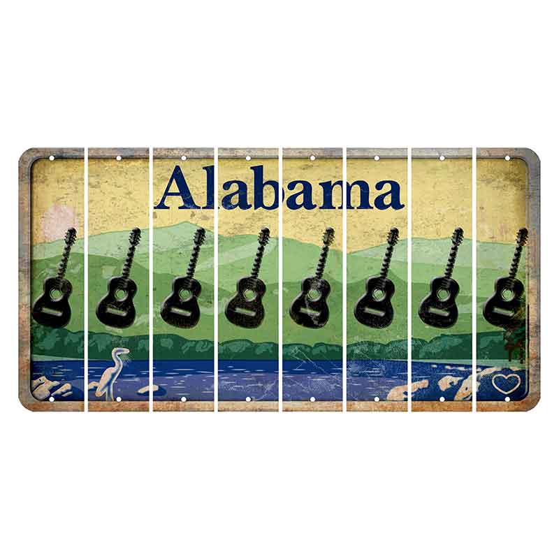 Alabama Lake and Forest Cut License Plate Strips (Set of 8) Guitar