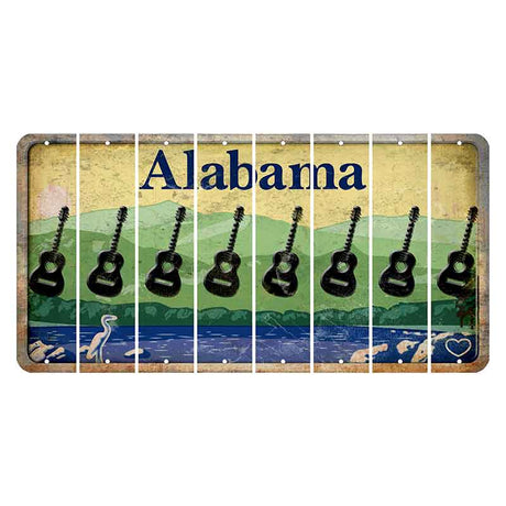 Alabama Lake and Forest Cut License Plate Strips (Set of 8) Guitar
