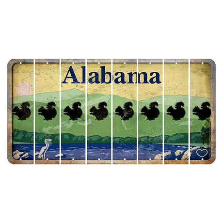 Alabama Lake and Forest Cut License Plate Strips (Set of 8) Squirrel