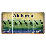 Alabama Lake and Forest Cut License Plate Strips (Set of 8) Giraffe