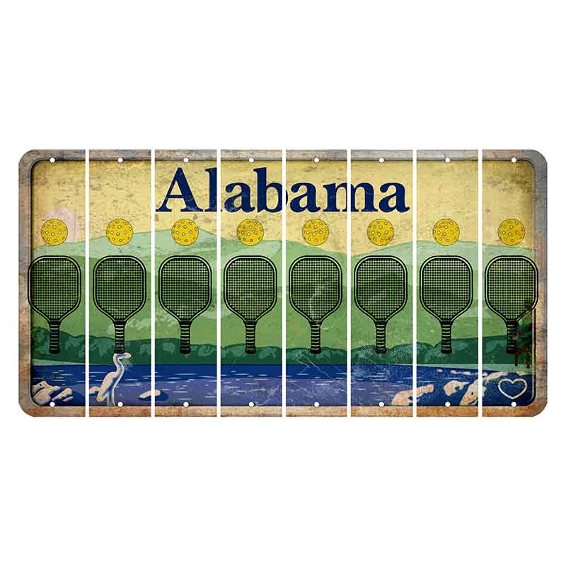 Alabama Lake and Forest Cut License Plate Strips (Set of 8) Pickleball