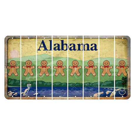 Alabama Lake and Forest Cut License Plate Strips (Set of 8) Gingerbread Man