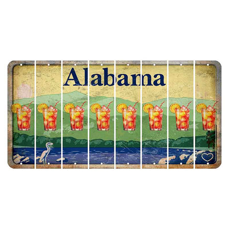 Alabama Lake and Forest Cut License Plate Strips (Set of 8) Cocktail
