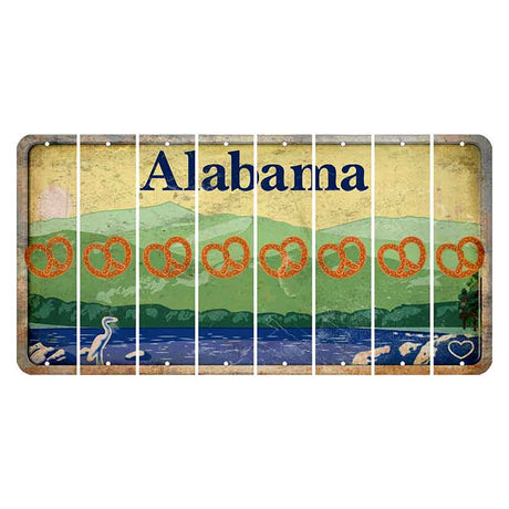 Alabama Lake and Forest Cut License Plate Strips (Set of 8) Pretzel