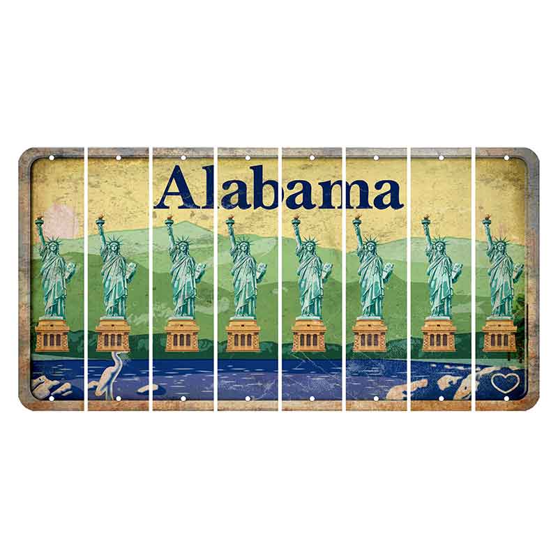 Alabama Lake and Forest Cut License Plate Strips (Set of 8) Statue of Liberty