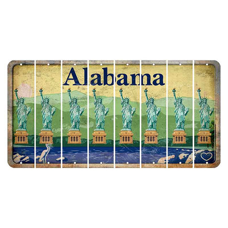 Alabama Lake and Forest Cut License Plate Strips (Set of 8) Statue of Liberty