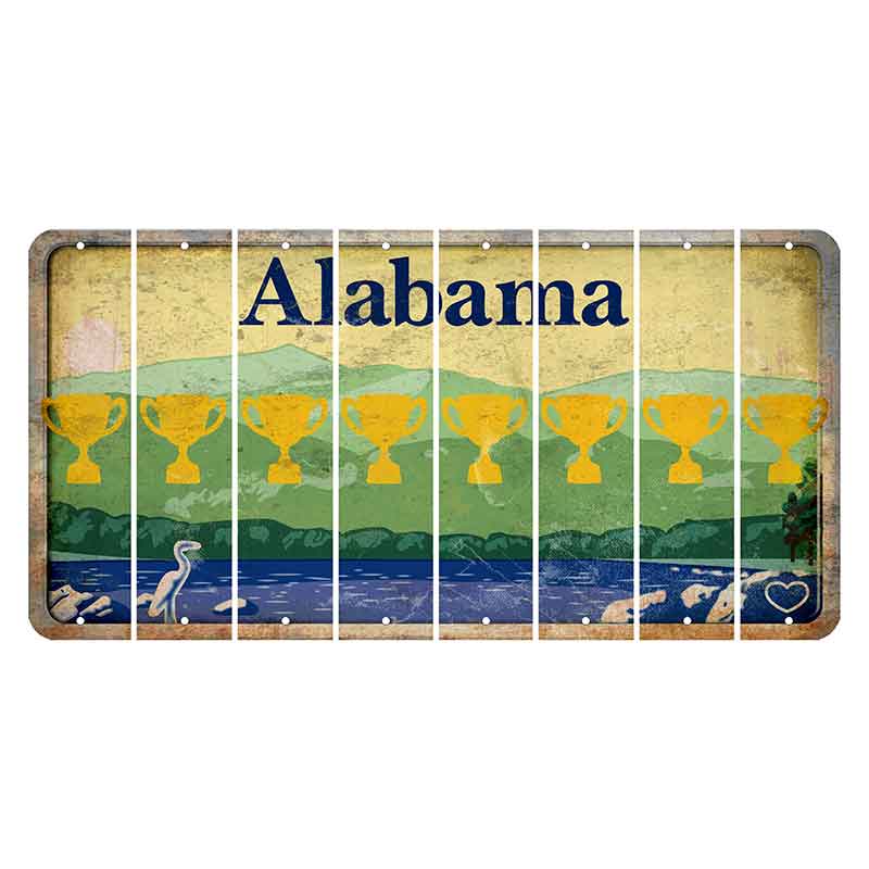 Alabama Lake and Forest Cut License Plate Strips (Set of 8) Trophy