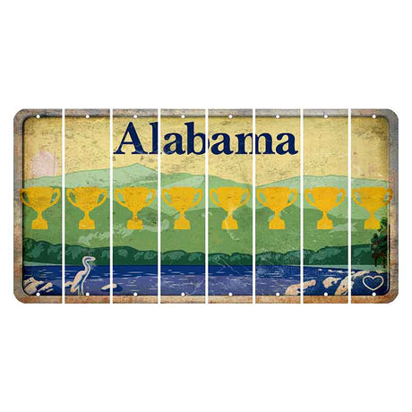Alabama Lake and Forest Cut License Plate Strips (Set of 8) Trophy