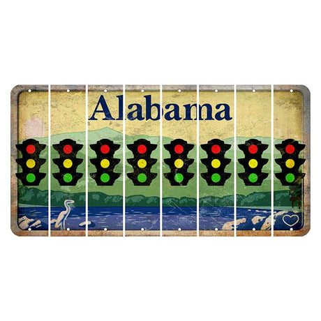 Alabama Lake and Forest Cut License Plate Strips (Set of 8) Traffic Light