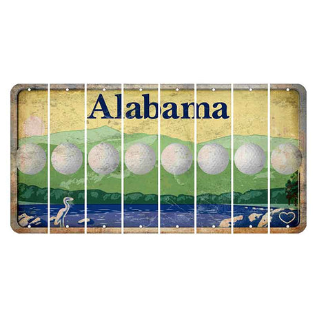 Alabama Lake and Forest Cut License Plate Strips (Set of 8) Golfball