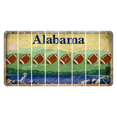Alabama Lake and Forest Cut License Plate Strips (Set of 8) Football