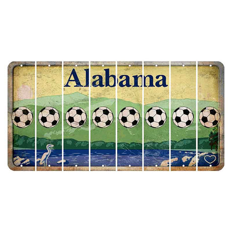 Alabama Lake and Forest Cut License Plate Strips (Set of 8) Soccerball