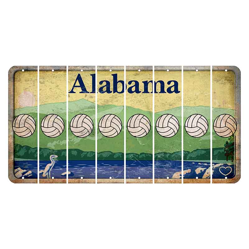 Alabama Lake and Forest Cut License Plate Strips (Set of 8) Volleyball