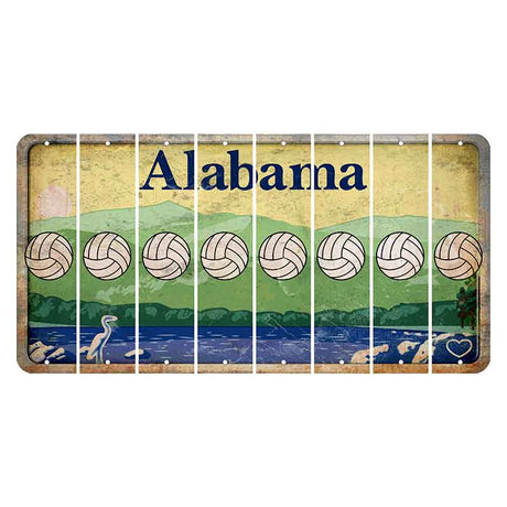 Alabama Lake and Forest Cut License Plate Strips (Set of 8) Volleyball