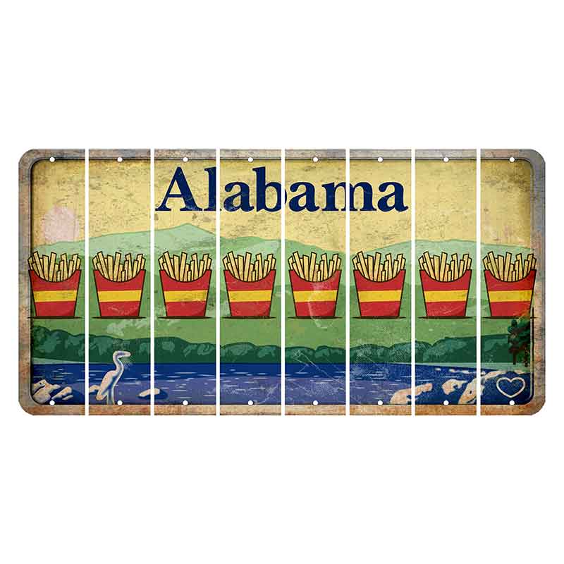 Alabama Lake and Forest Cut License Plate Strips (Set of 8) French Fries