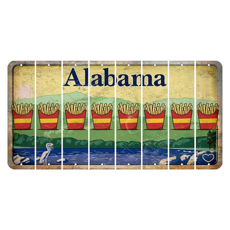 Alabama Lake and Forest Cut License Plate Strips (Set of 8) French Fries