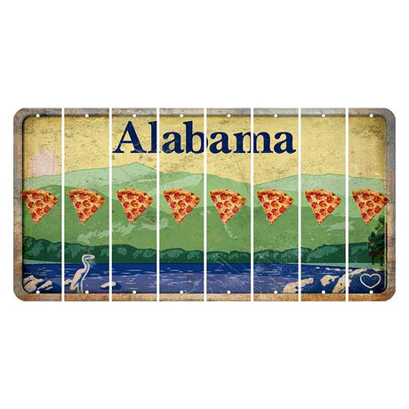 Alabama Lake and Forest Cut License Plate Strips (Set of 8) Pizza