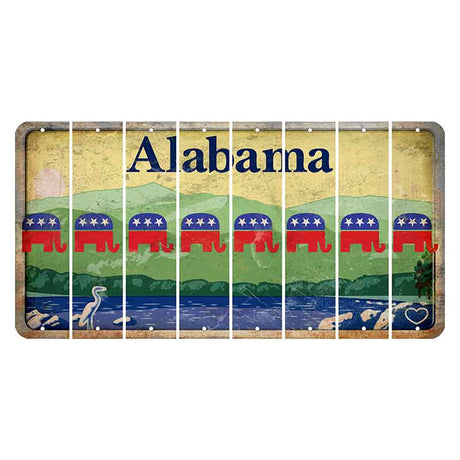 Alabama Lake and Forest Cut License Plate Strips (Set of 8) Republican