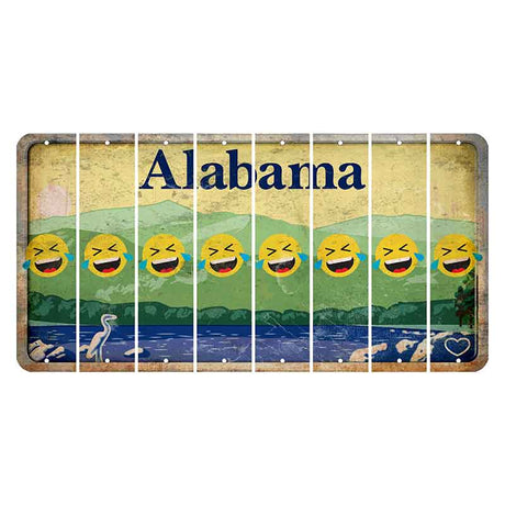 Alabama Lake and Forest Cut License Plate Strips (Set of 8) Emoji - Laughing