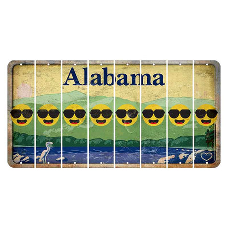 Alabama Lake and Forest Cut License Plate Strips (Set of 8) Emoji - Shades