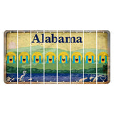 Alabama Lake and Forest Cut License Plate Strips (Set of 8) Emoji - Crying
